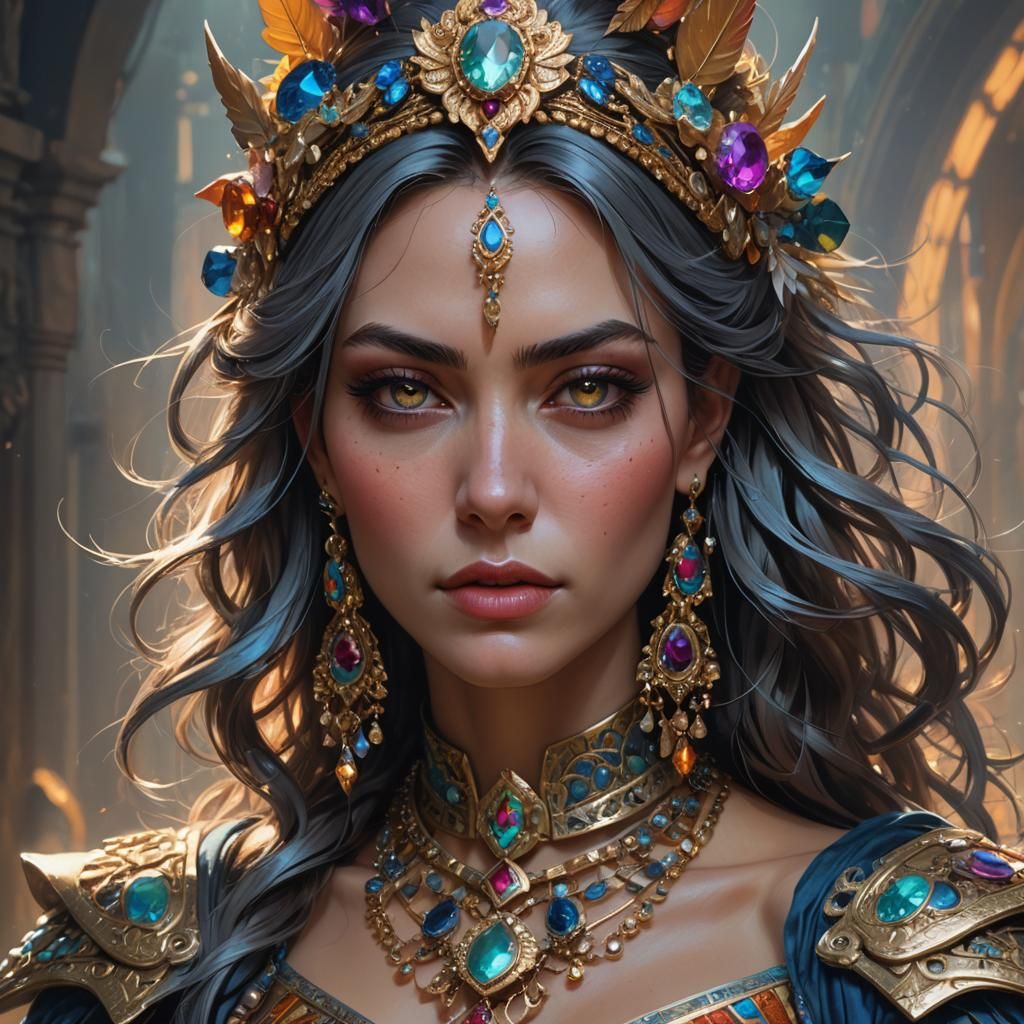 Fantasy Portrait of Woman in Digital Art Style