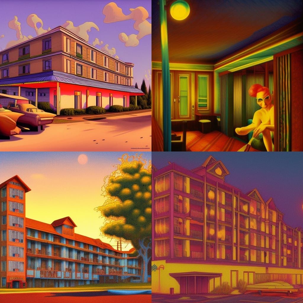 Creepy Motel: Retro Concept Art in 8k