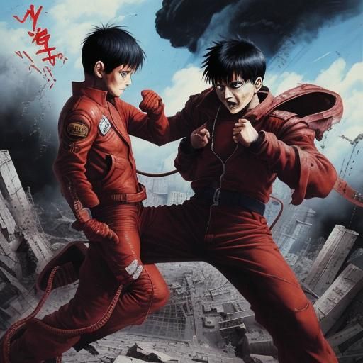 Kaneda Versus Tetsuo in Anime Style