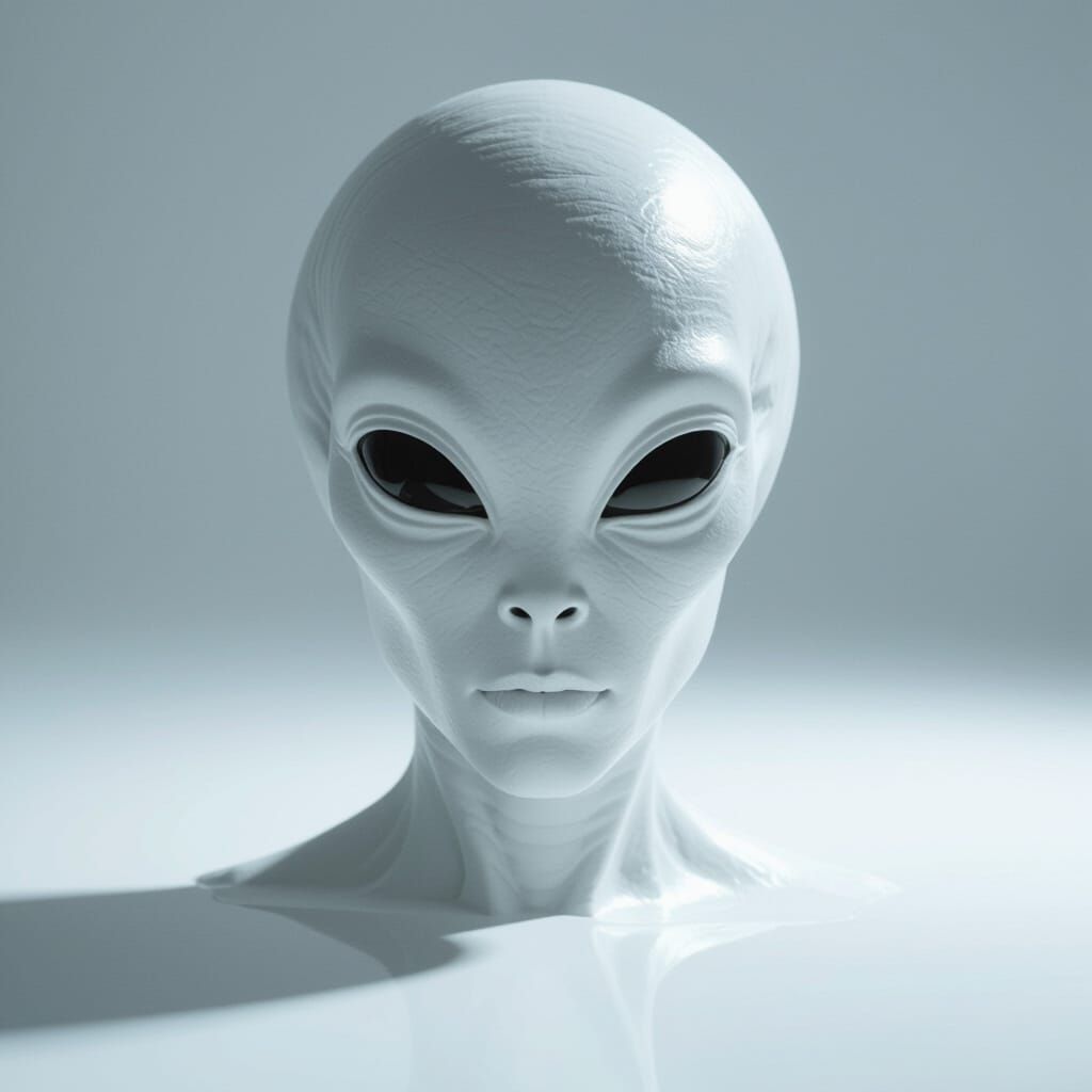 White Alien Face in Cinematic Film Still