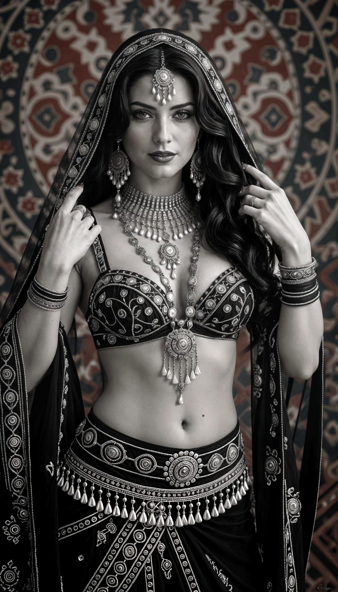Belly Dancer as Lola Montez in Vintage Photo Style