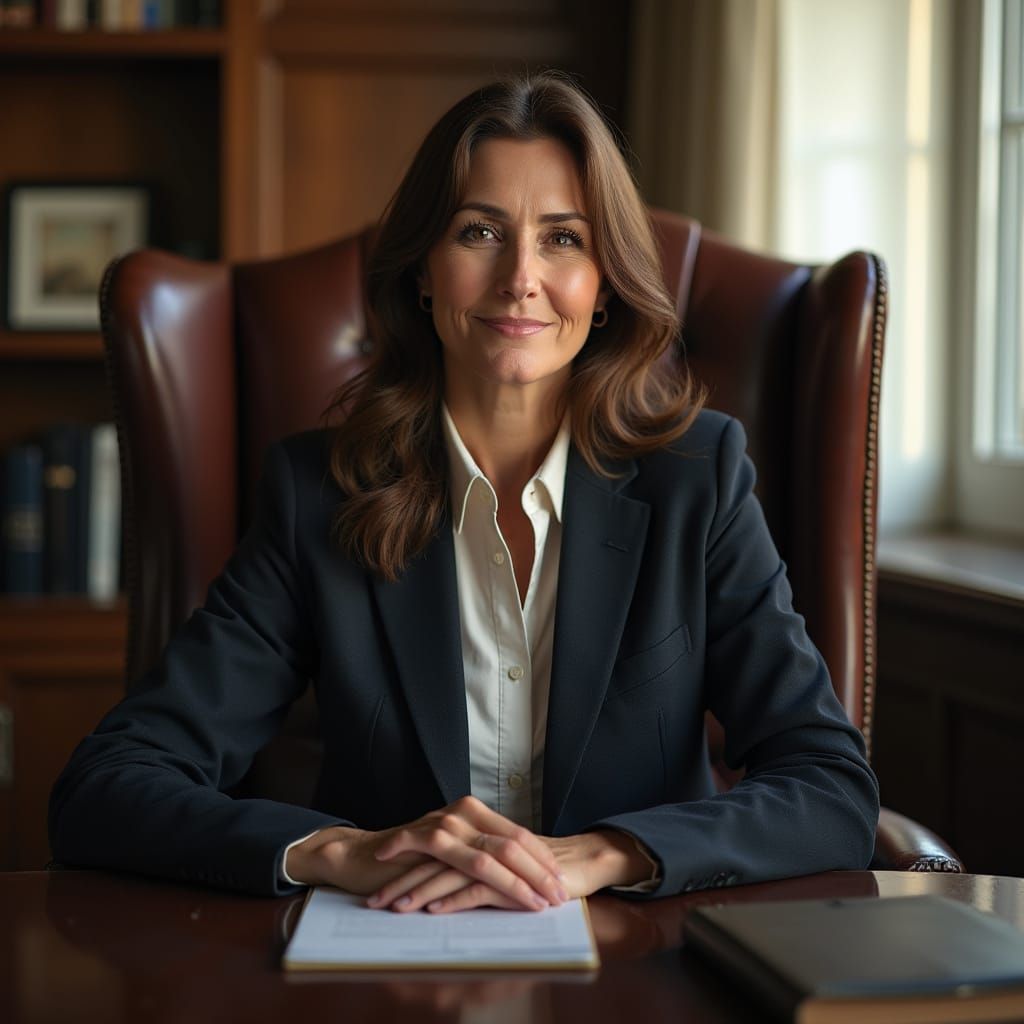 Professional Woman in Office: Realistic Photo