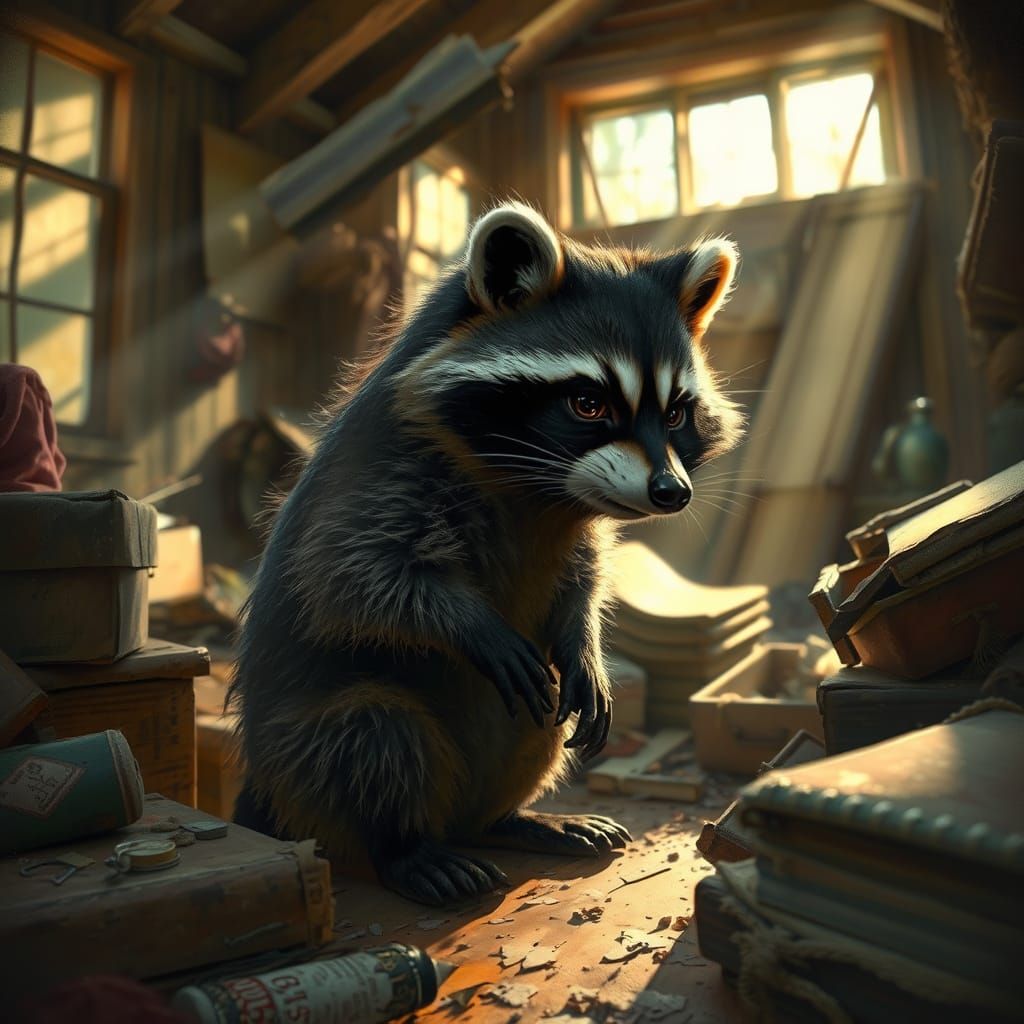 Raccoon's Attic Adventure: Mystical Realism