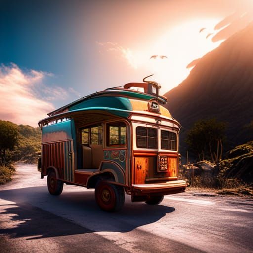 Detailed Matte Painting of a Philippine Jeepney
