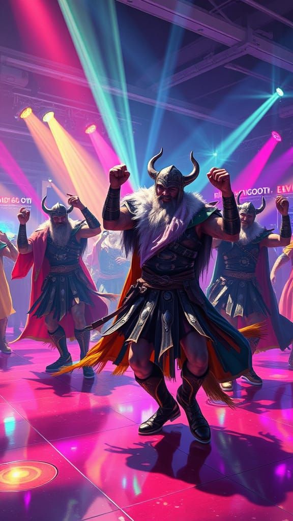 Vikings in Neon Dance Party