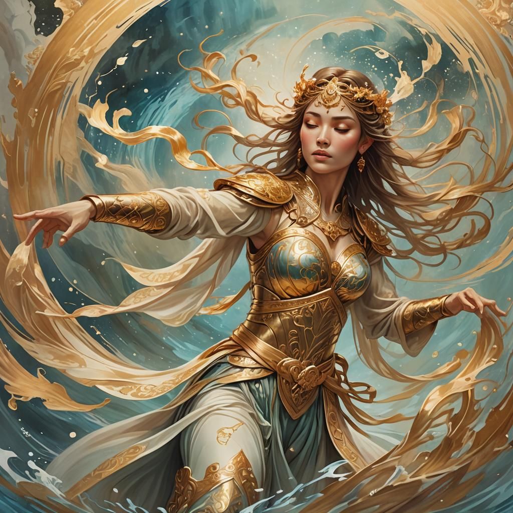 Ethereal Warrior Princess in Digital Art Style