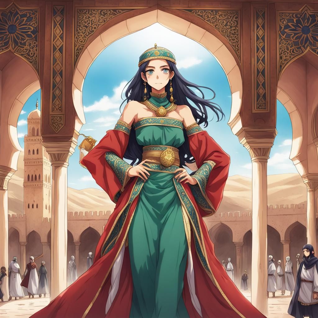 Morocco as Anime Character in Manga Style