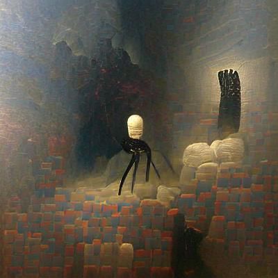 Enderman in Gothic Horror Style
