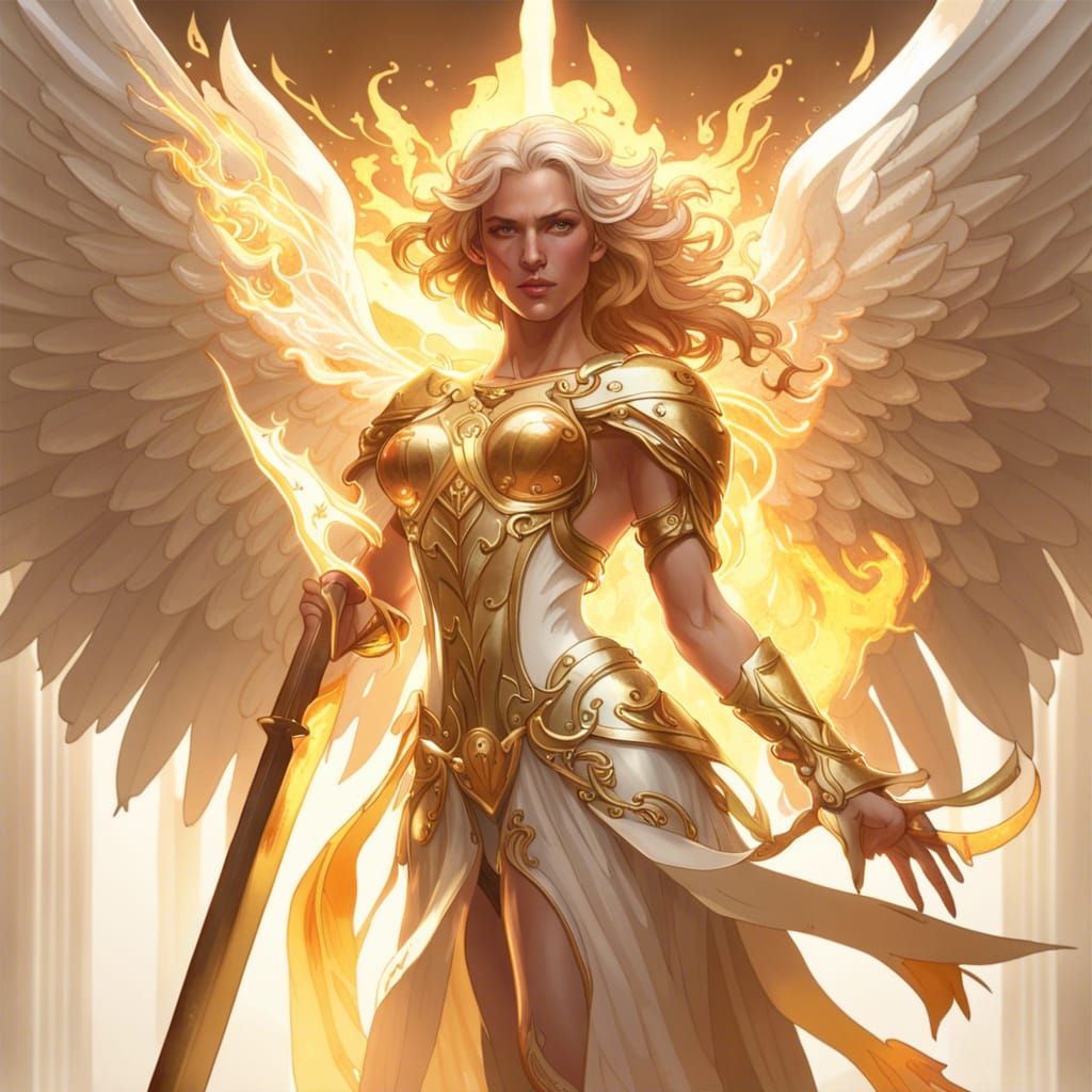 Avenging Angel with Flaming Sword Concept Art