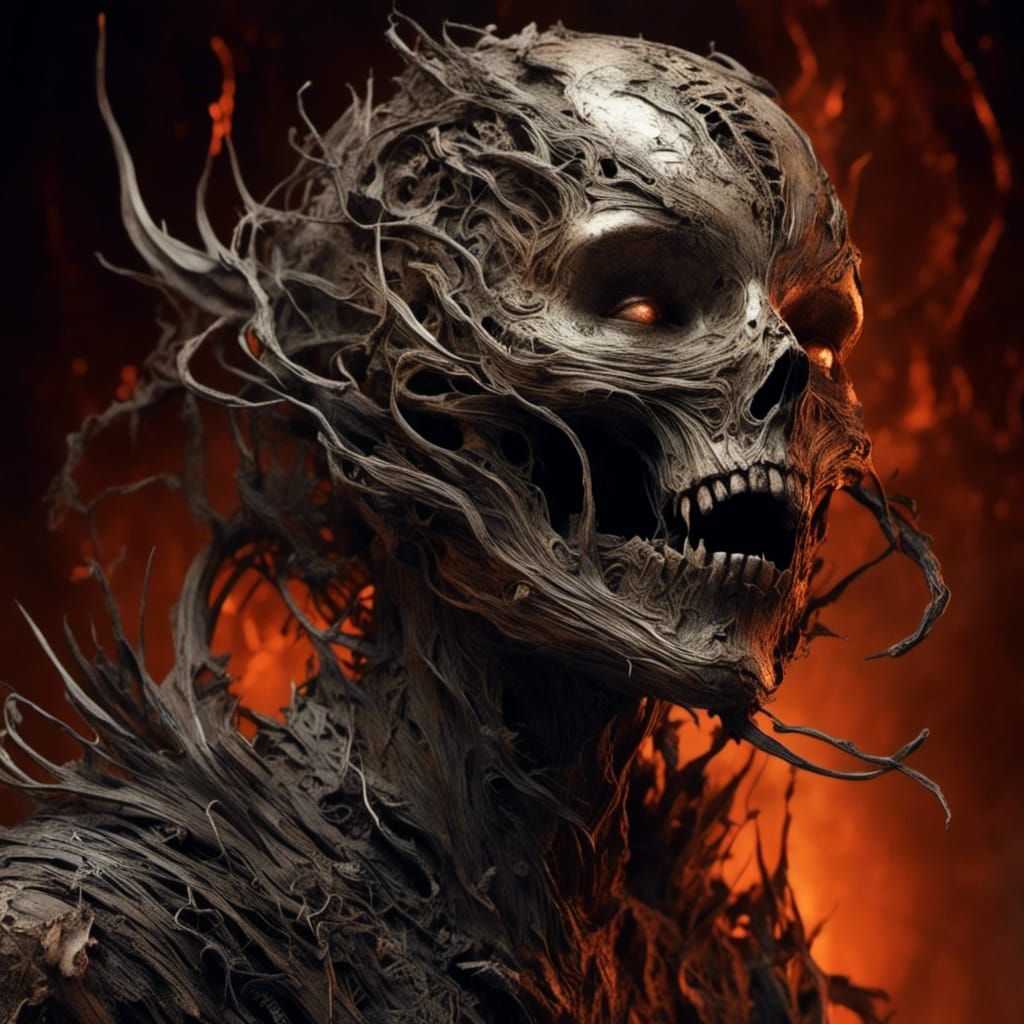 Zombie Goddess of Discord: Terrifying Fantasy Art