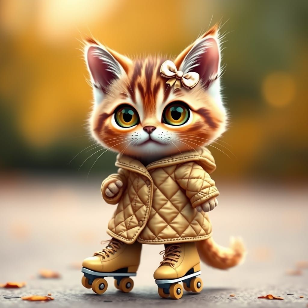 Playful Feline Adventurer in Vibrant Gold Coat
