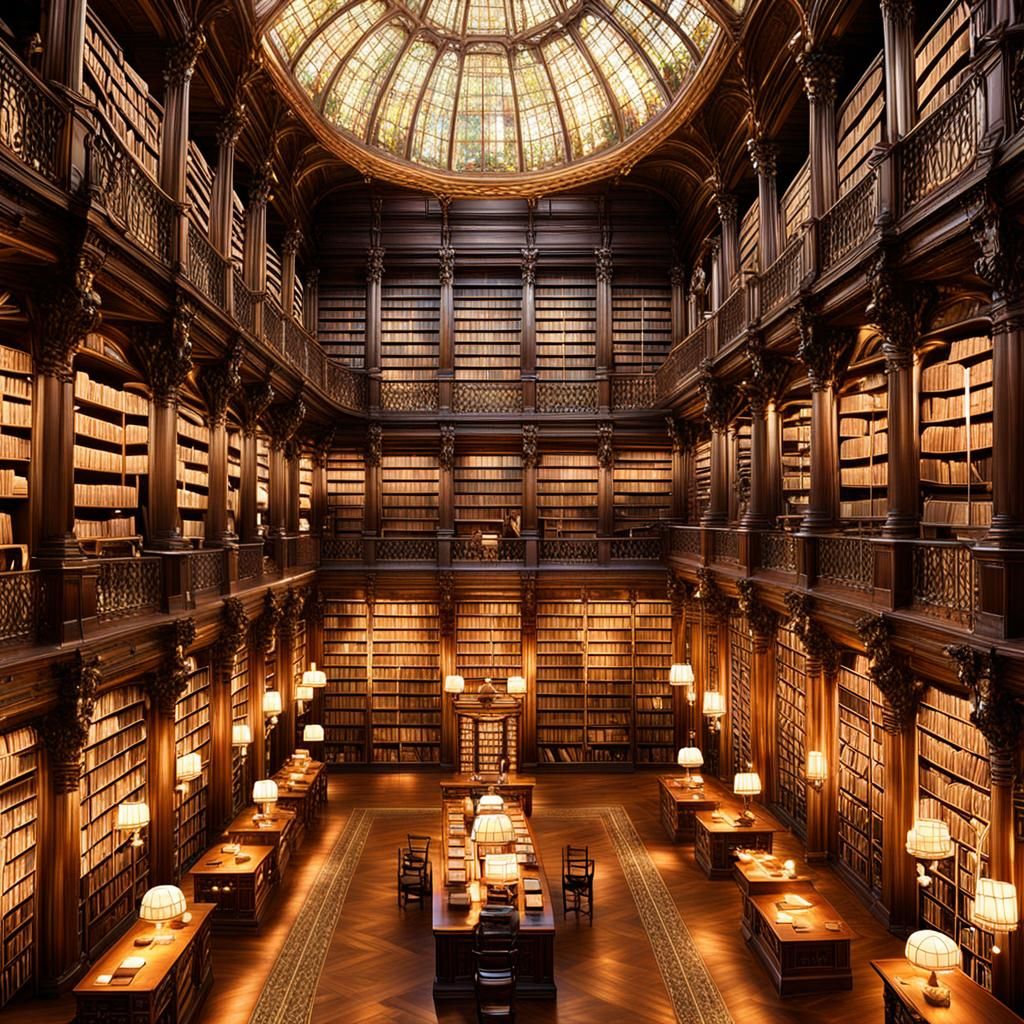 Anime Character Finds Magical Books in Enchanted Library