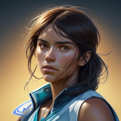 French Open Tennis Player Portrait in Art Nouveau Style