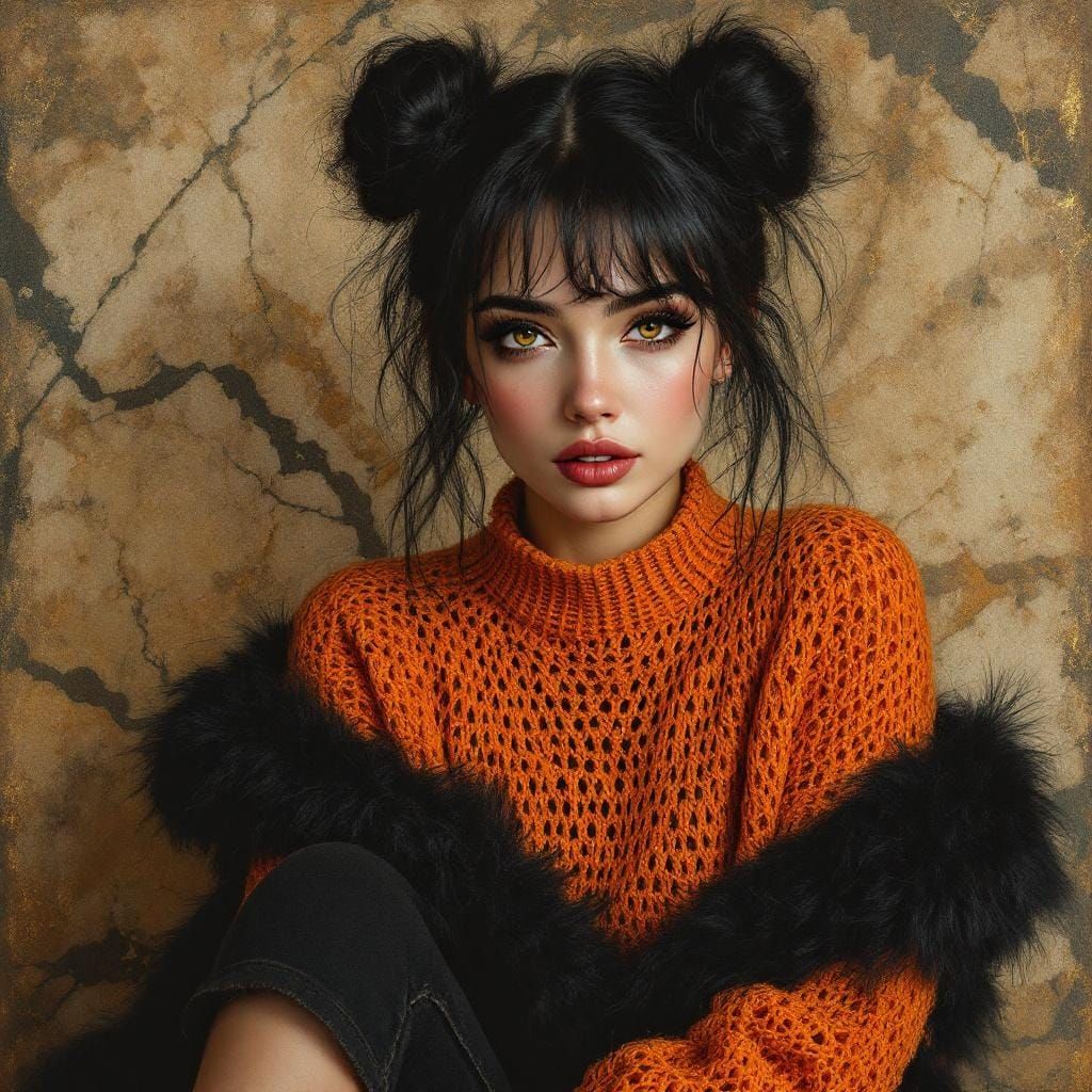 Fauvism oil painting in the style of Alphonse Mucha and Klim...