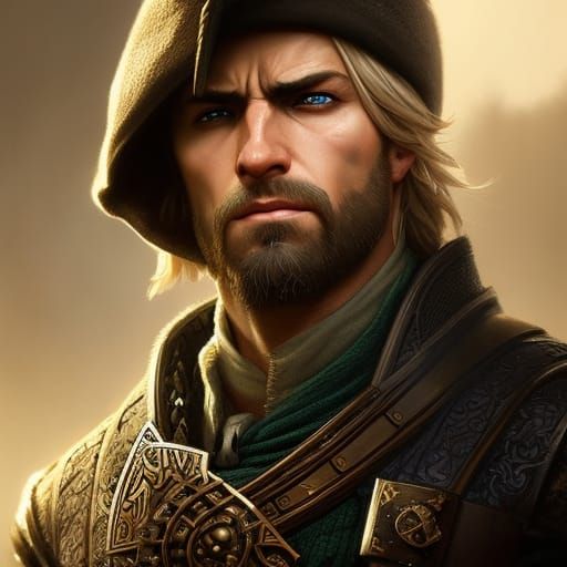 Medieval Bandit Portrait in Dark Fantasy Style