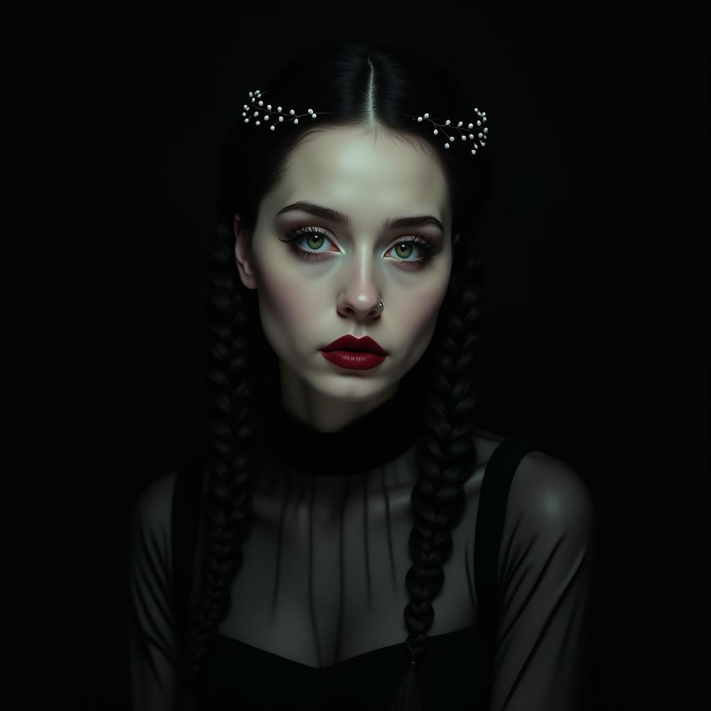 Ethereal Woman Portrait in Dark Romanticism Style
