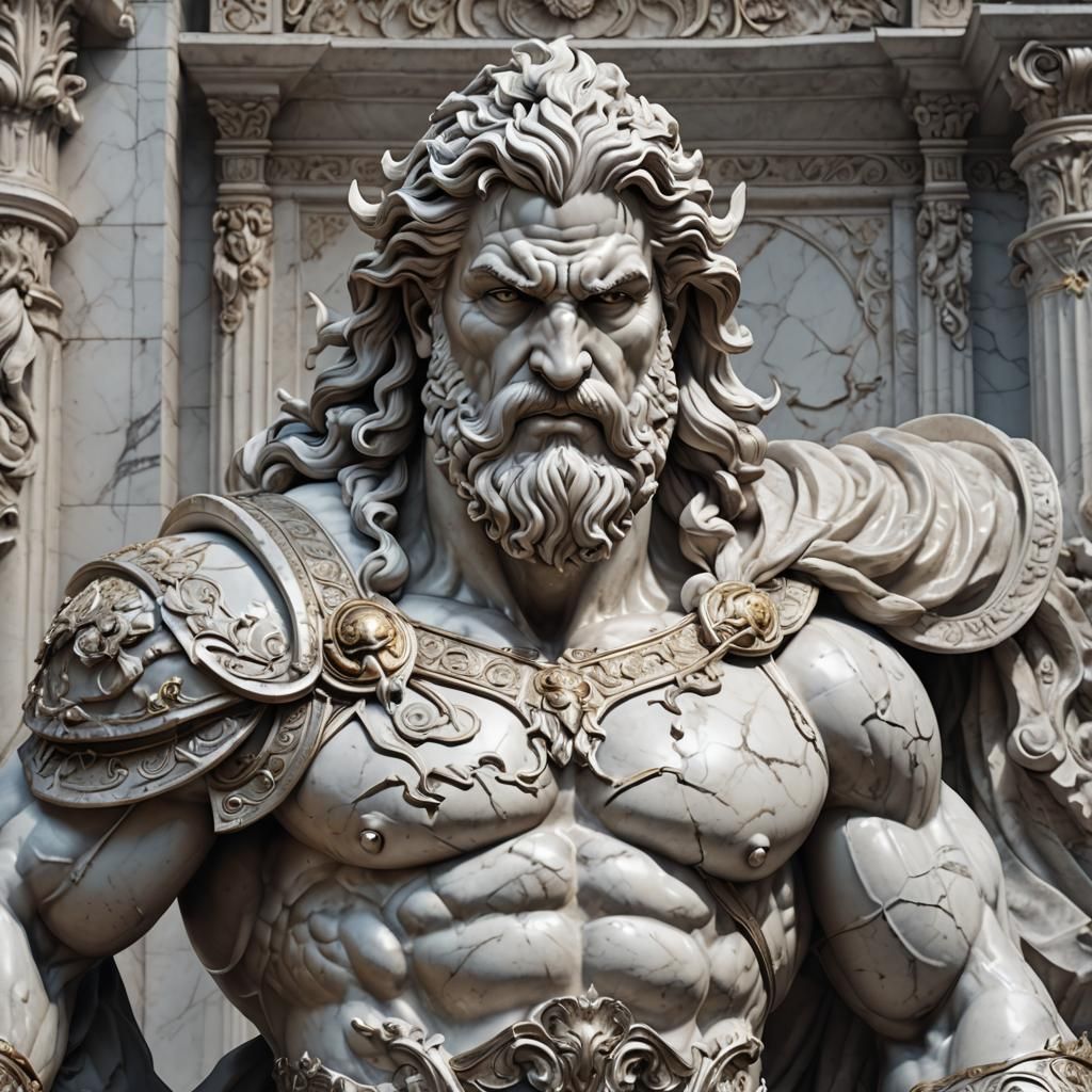 Realistic Marble Hercules Mascaron Sculpture