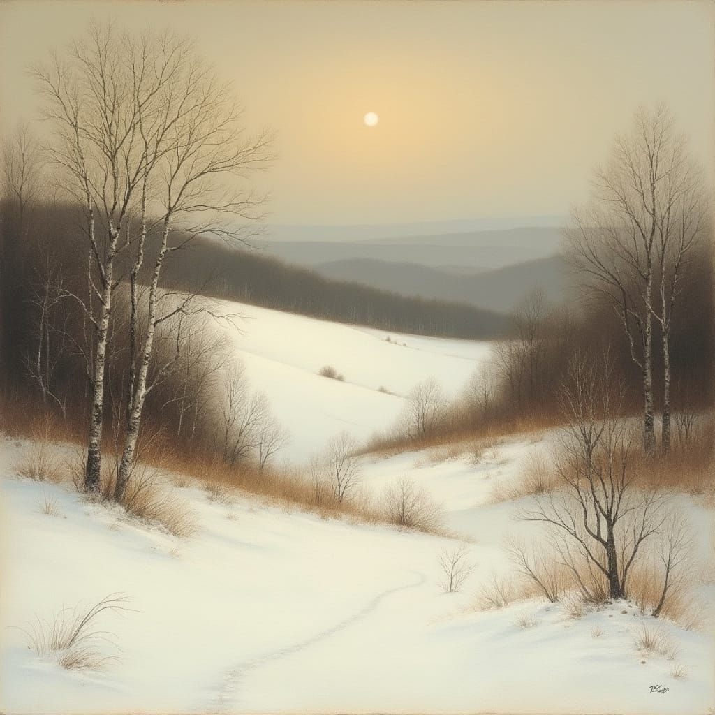 Winter Landscape Inspired by Hammershøi, Bauer, and Zorn