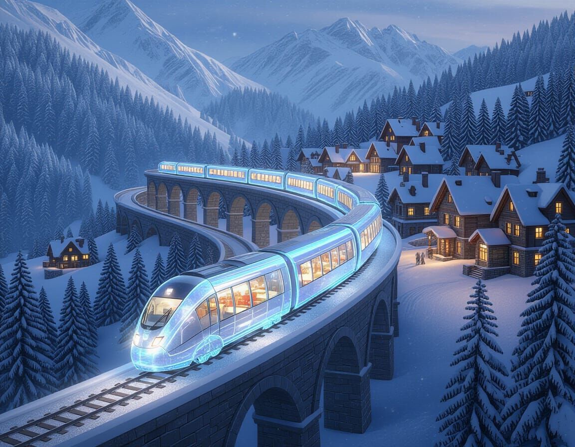 A breathtaking, magical winter fantasy scene by Deborah Sutt...