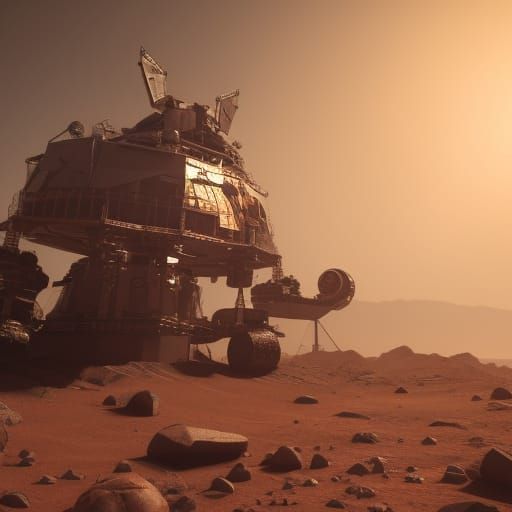 Epic Mars Base in 3D Game Cinematic Style