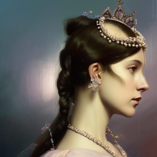 Anne Boleyn Portrait in Art Nouveau Style