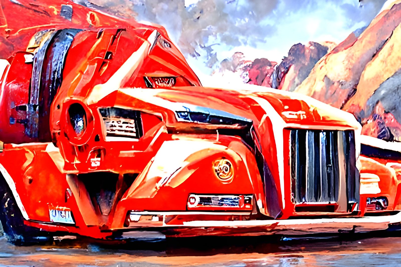 Autobots in Motion: An Oil Painting After Gurney