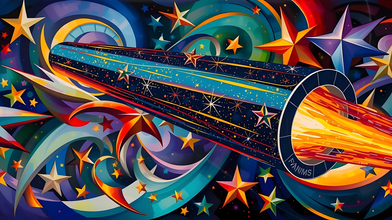 Color-Streaked Cylinder in Impasto Cosmos