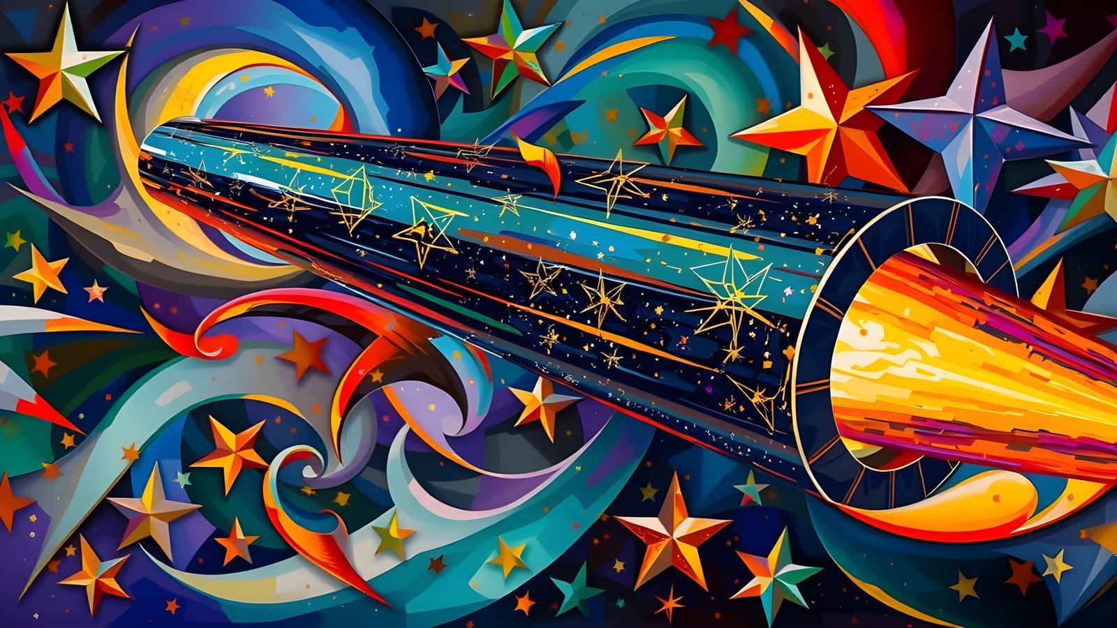 Color-Streaked Cylinder in Impasto Cosmos