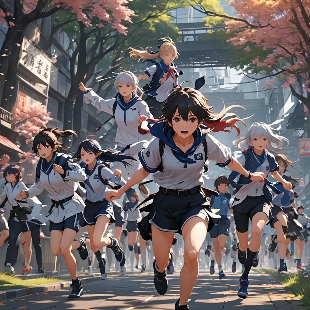 Surreal 3D Anime Art of Hopeful Movement in Ultrafine Detail