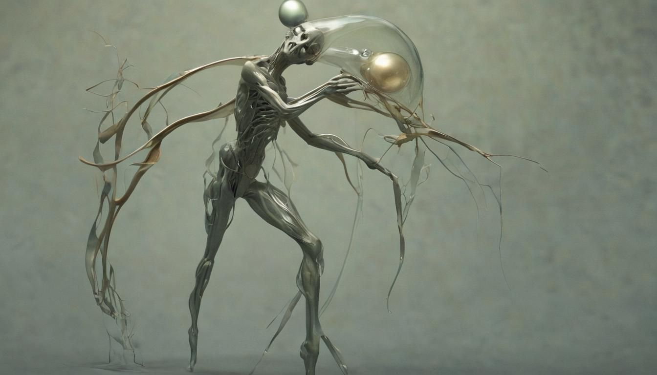 Biomorphic Surrealism: Ethereal Alien in Dreamscape