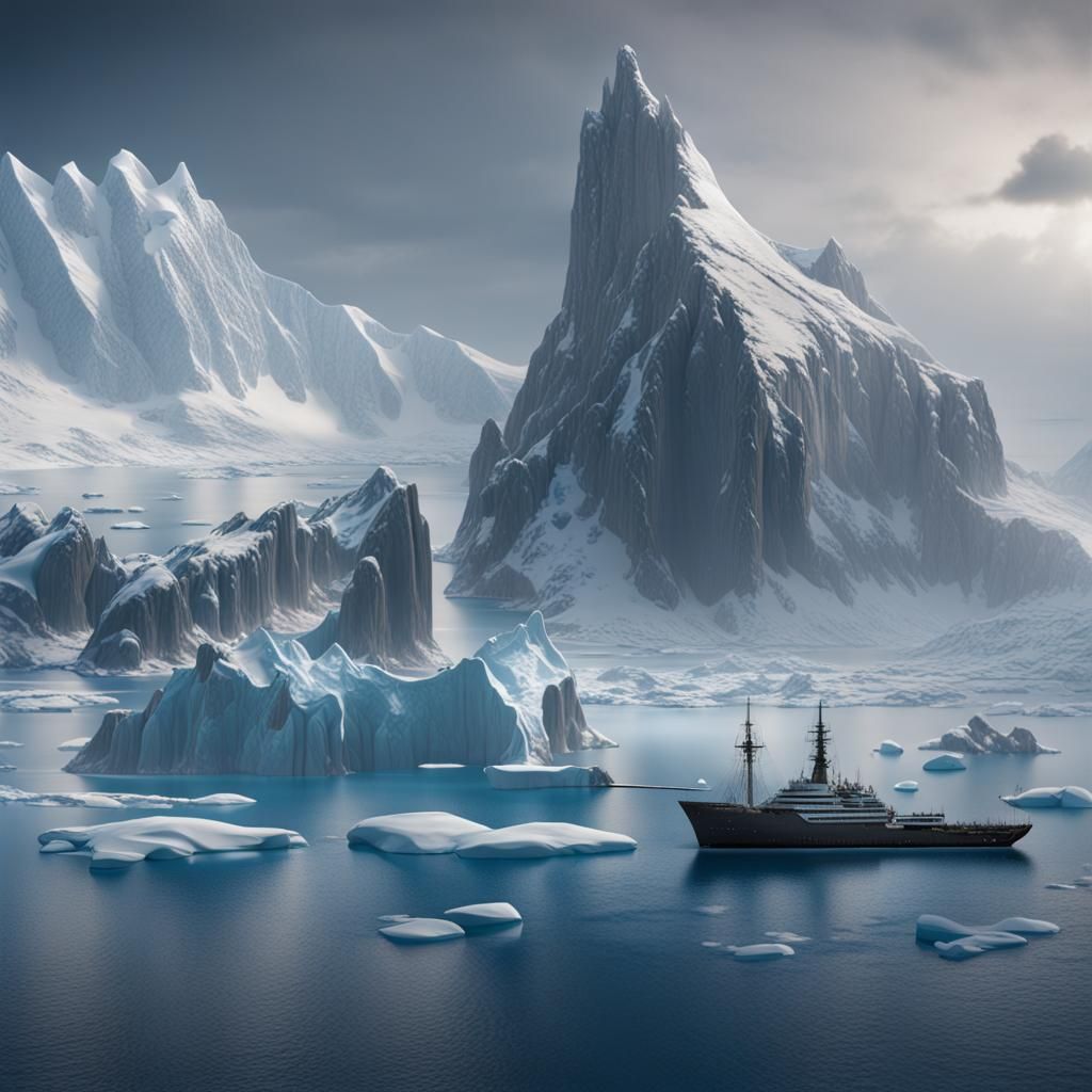 Detailed Matte Painting of Antarctica in 8K