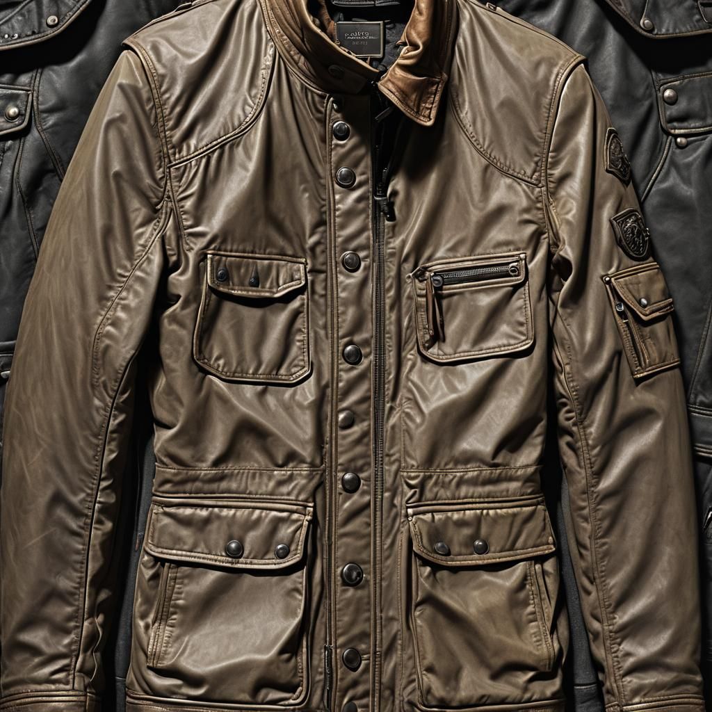 Hyperrealistic Belstaff Jacket with Dynamic Lighting
