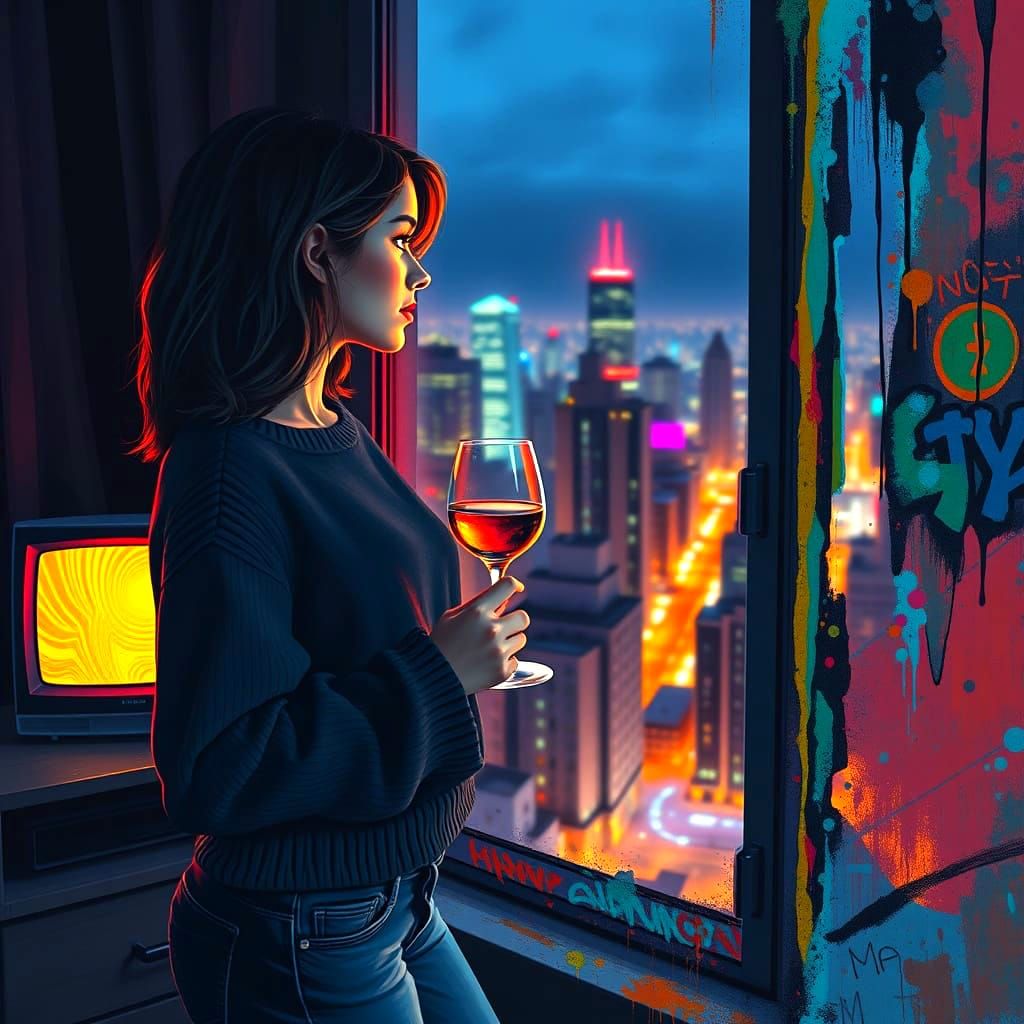 Ethereal Cityscape at Night