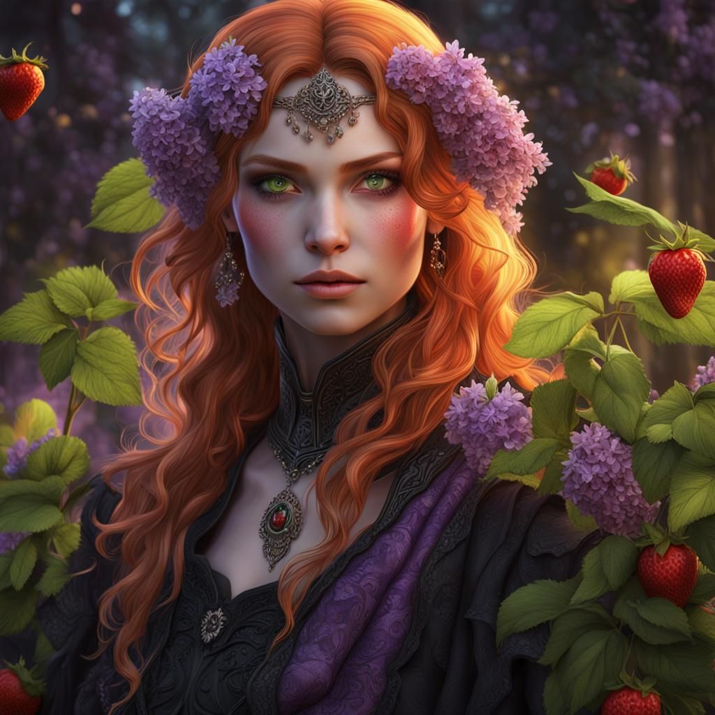 Gothic Beauty with Green Eyes: Dark Fantasy Concept Art