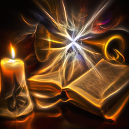 Bell, Book, and Candle with Fractal Flare