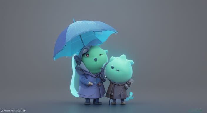 Kind Stranger Shares Umbrella in Whimsical Disney Pixar Styl...