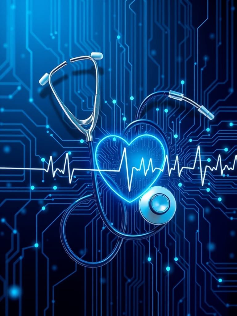 Futuristic Medical Textbook Cover in 3D Style