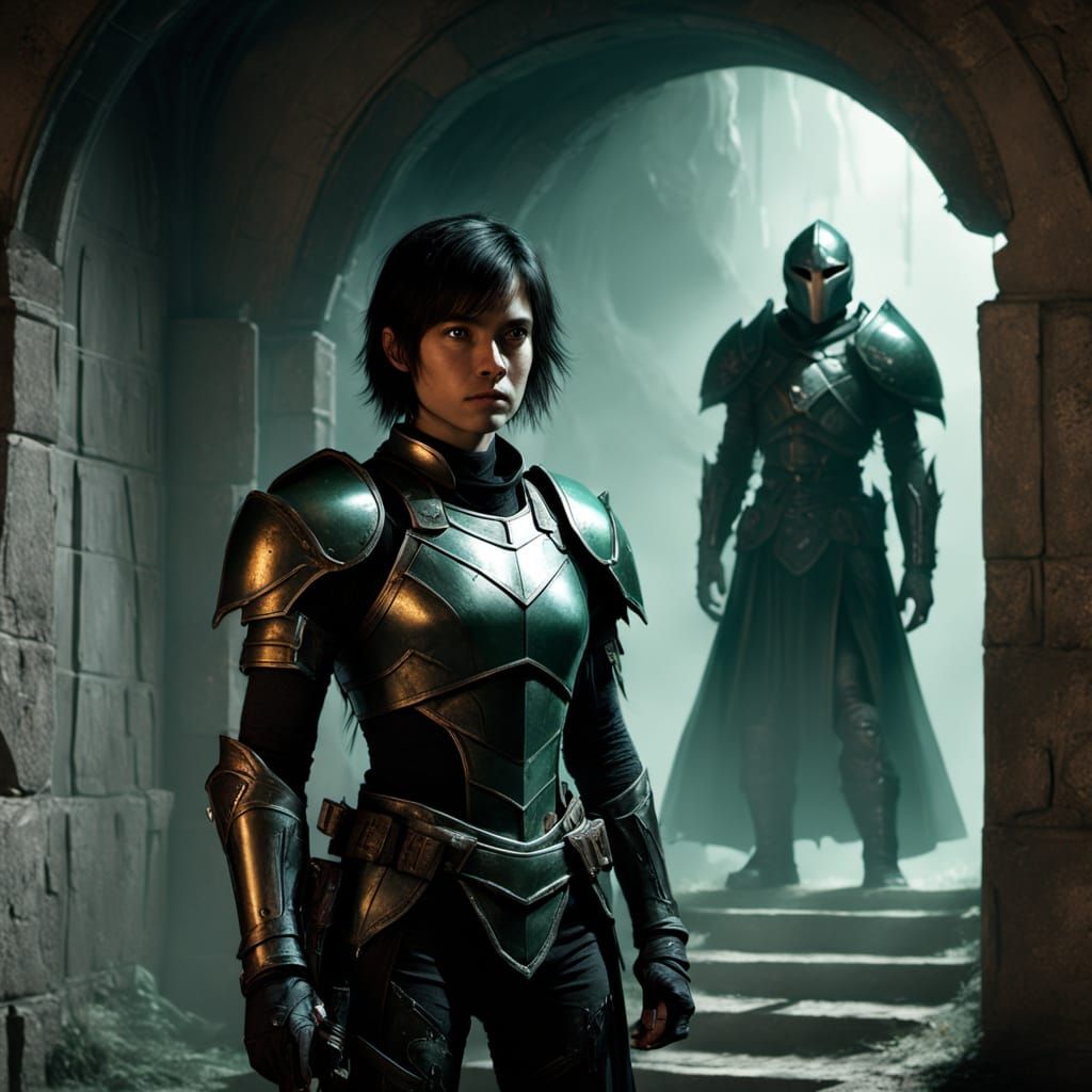Knight at the Doorway: A Dark Fantasy Scene