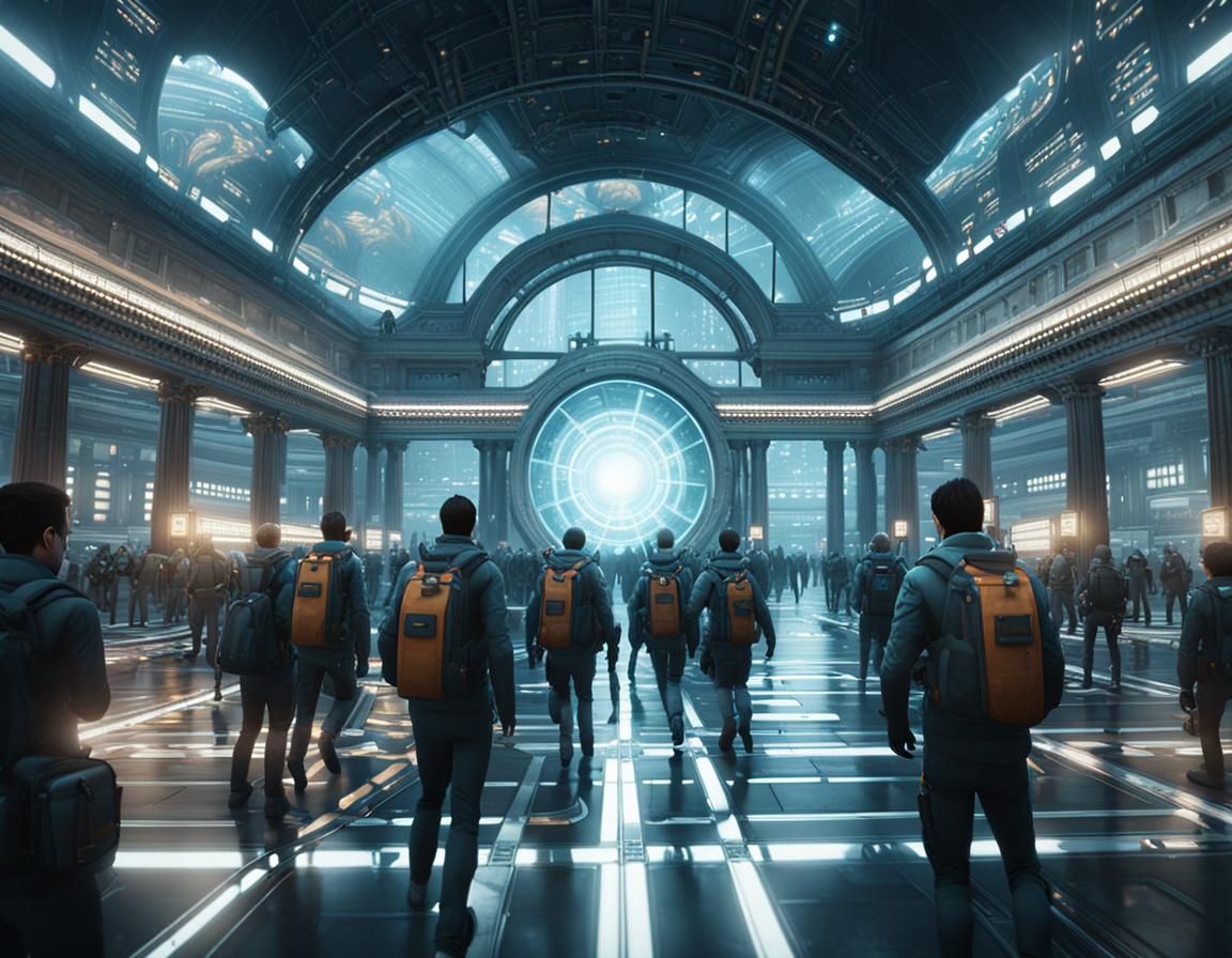 Sci-Fi Portal Station in Grand Central Style