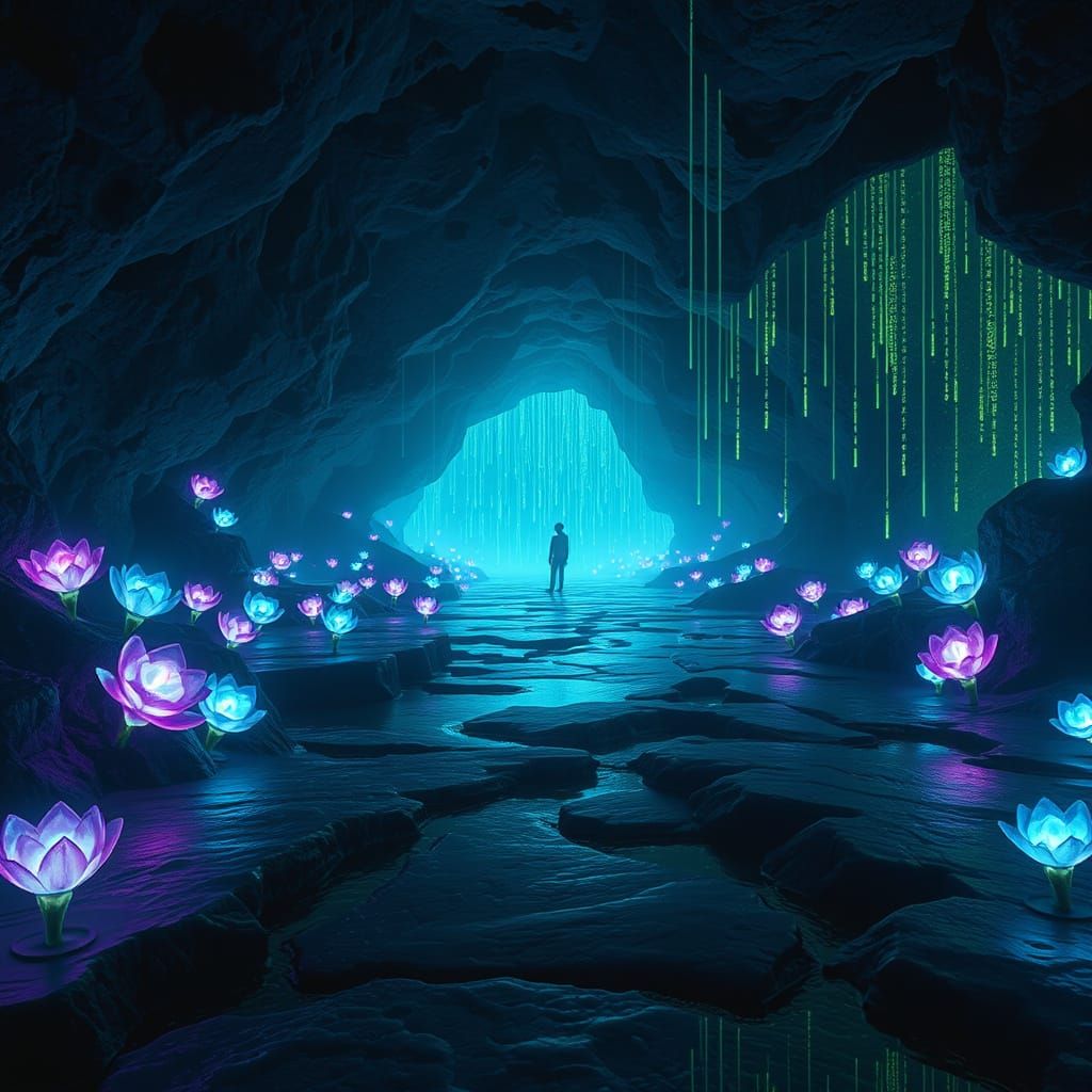 Subterranean World in Neon Hues