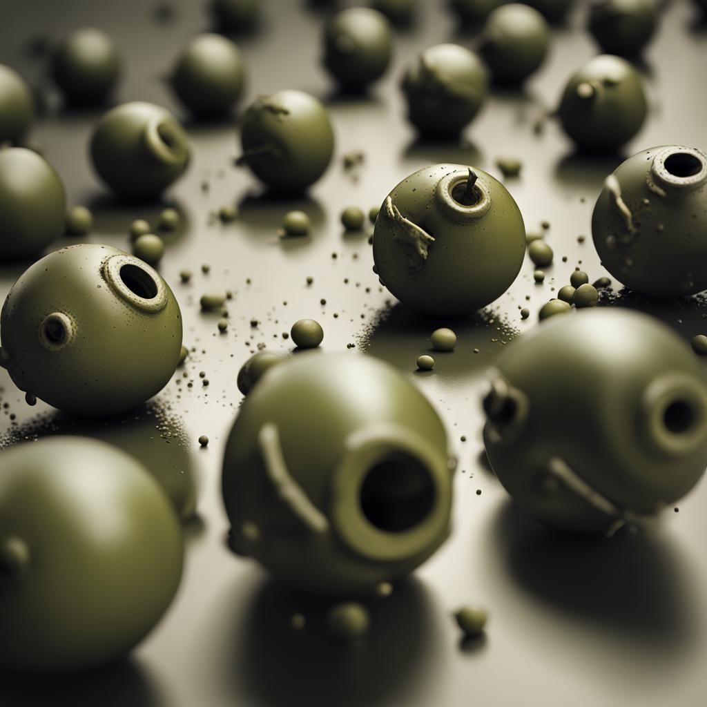 Olive Drab Bombs Dropping in Cinematic View