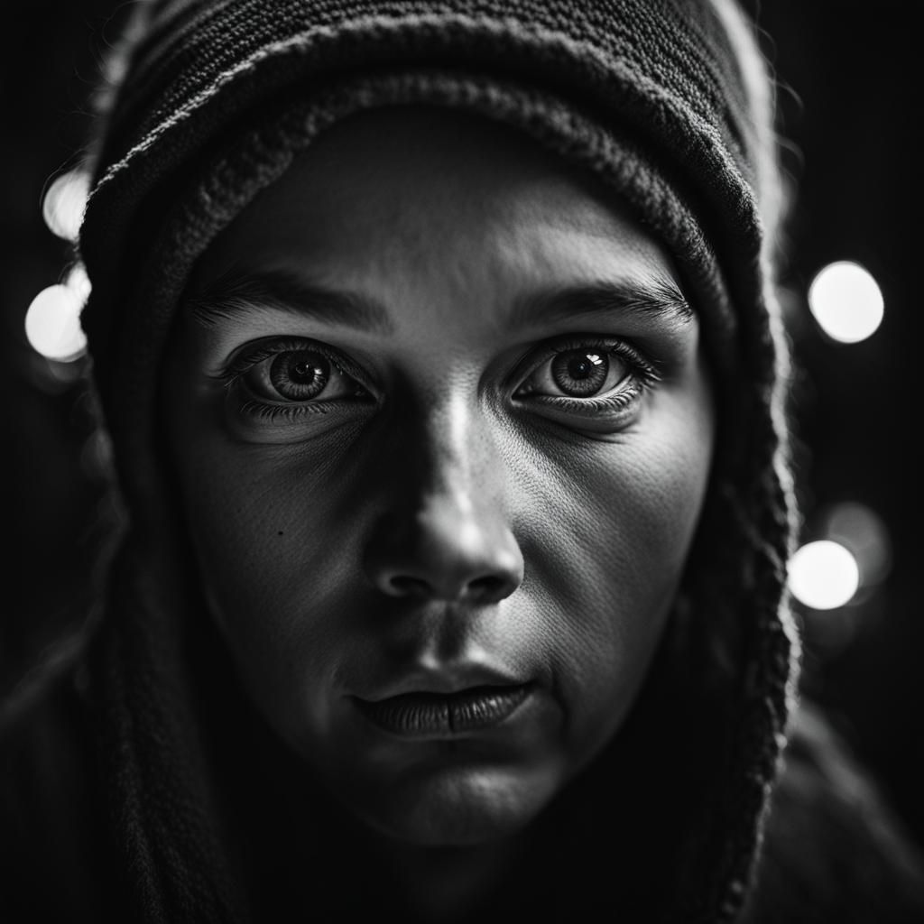 Close-Up Portrait in Style of Jeffries and Albi