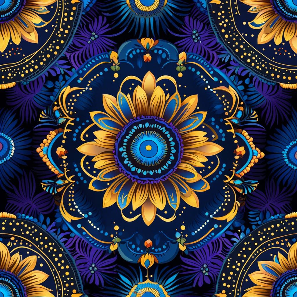 Intricate Floral Mandala with Geometric Pattern