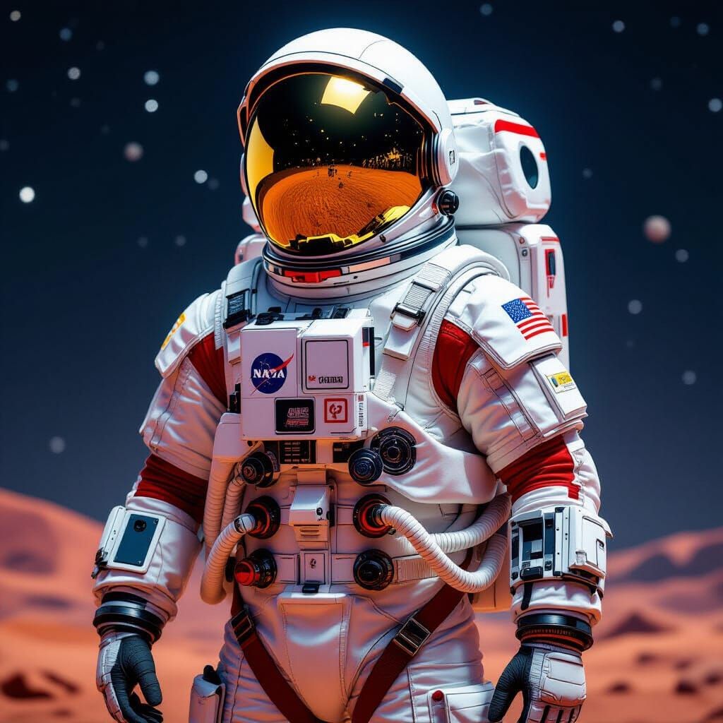 Detailed Spacesuit for Mars Exploration