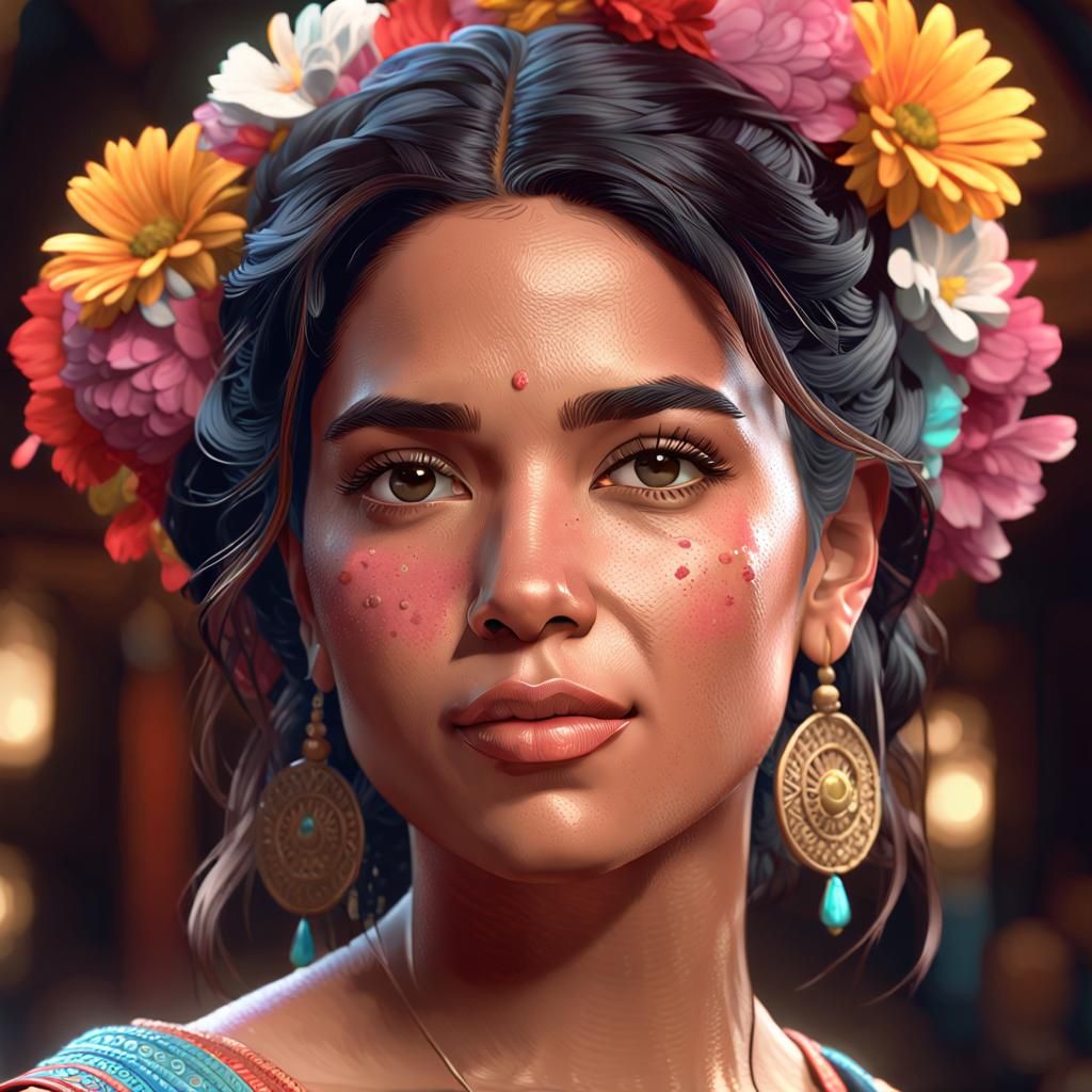 Hispanic Beauty: Epic Cinematic Digital Portrait