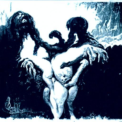 Conjoined Twins Adam and Eve: Gothic Horror Illustration