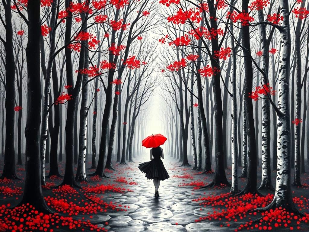 The Woman with the Red Umbrella 5