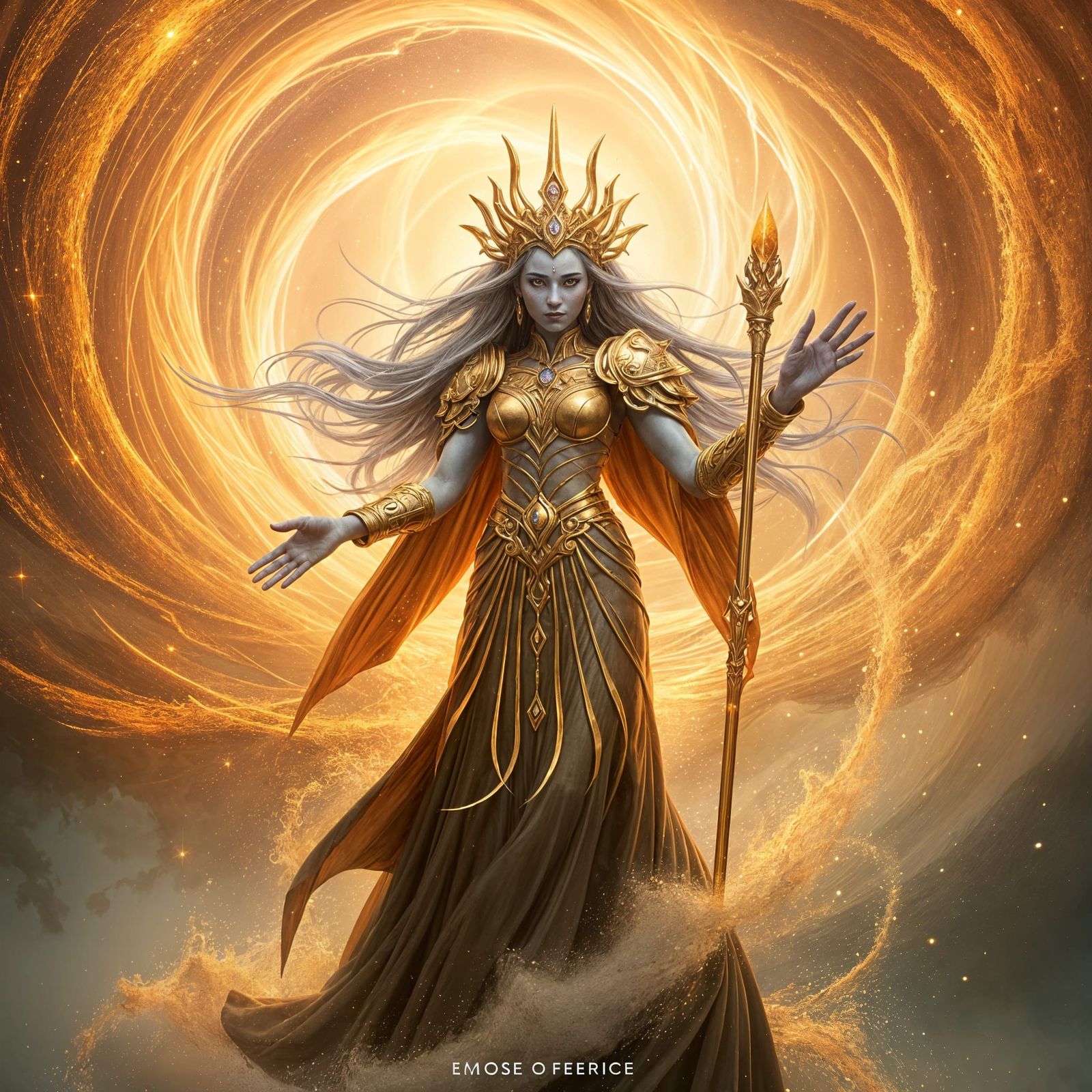 Alien Goddess Emerges from Stardust Vortex