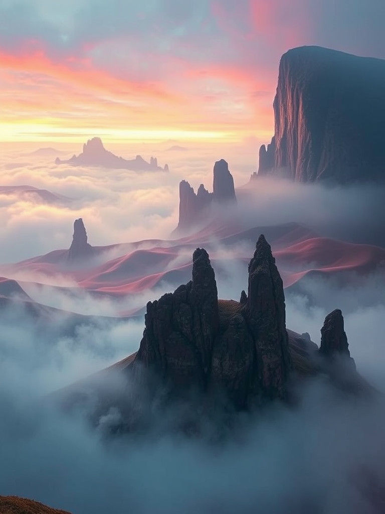 Ethereal Landscape Inspired by Beksiński, Rothko and Thorp