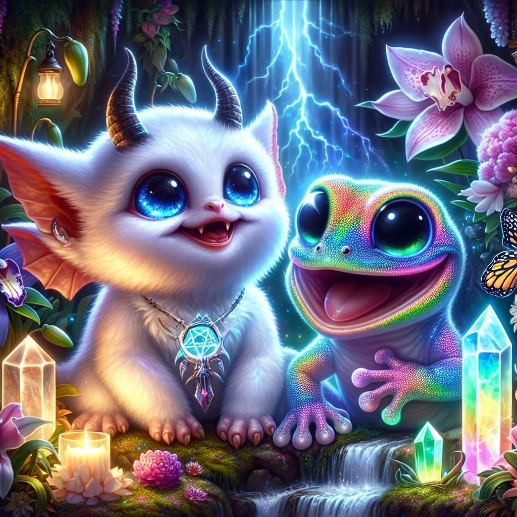 Gifted Glowin Cloudlette with her bestie Lizy